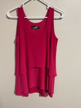 Sympli Fuchsia Layered Tank